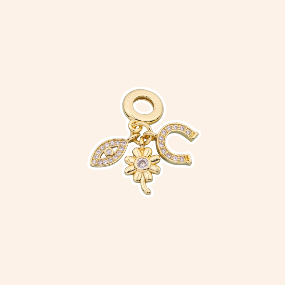 Small Gold-Plated Lucky Trio Charm