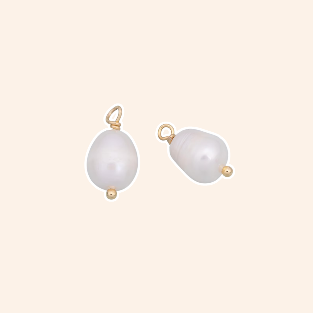 Gold-Plated Pearl Pendant Charm