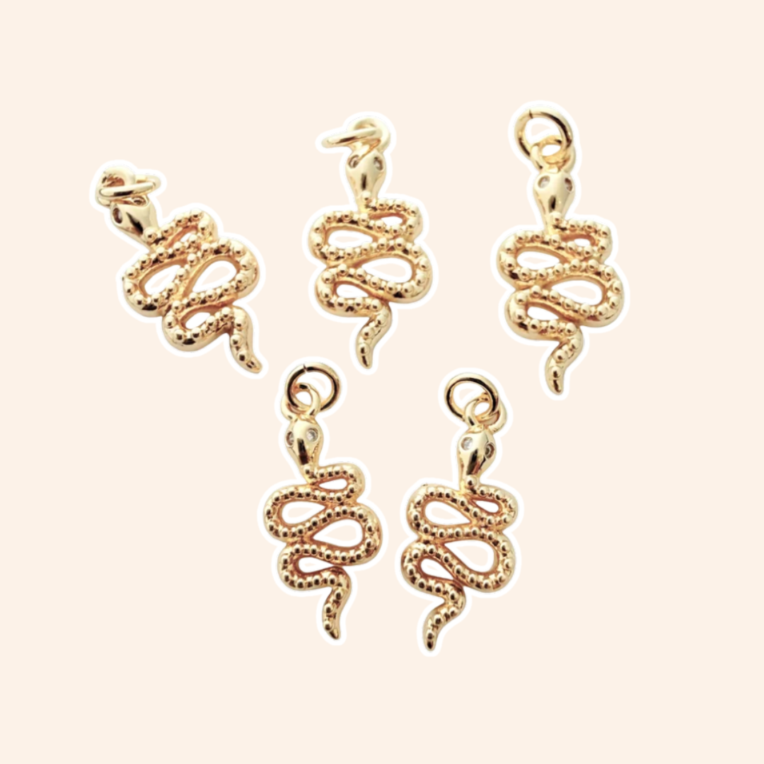 Small Gold-Plated Snake Charm