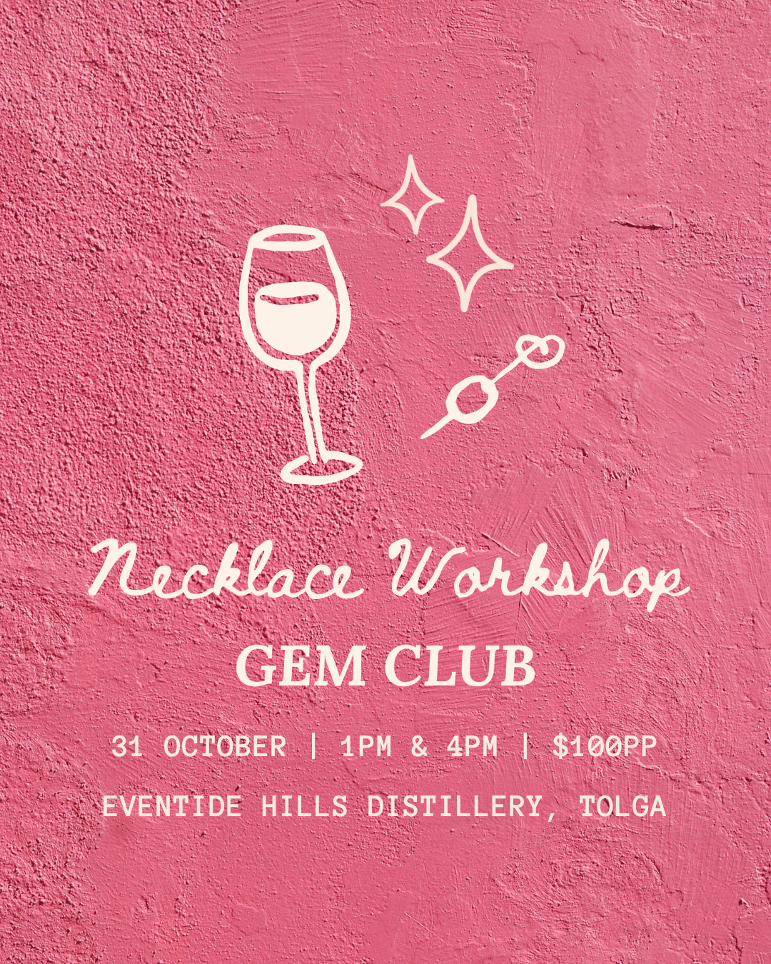Necklace Workshop - 31 Oct Eventide Hills Distillery
